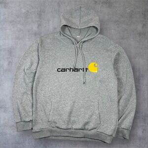 Carhartt Gray Hoodie with Yellow Logo